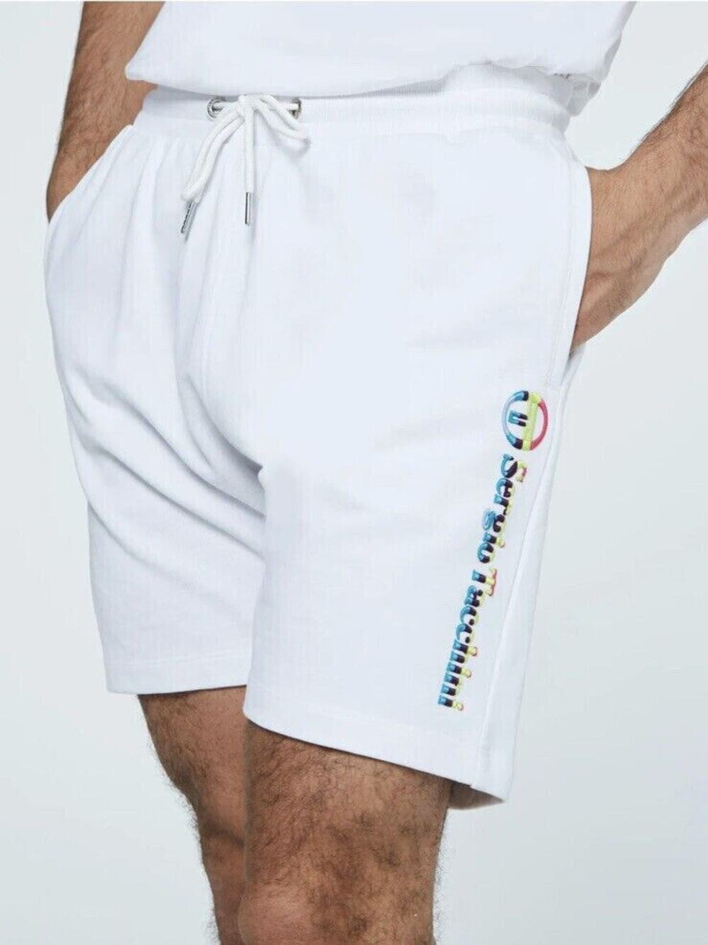 NWT Sergio Tacchini ALTOMONTE Mens XL Fleece Tennis Shorts EMBROIDERED LOGO